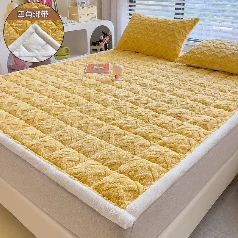 Winter Soft Fleece Mattress Toppers Home Dormitory Single