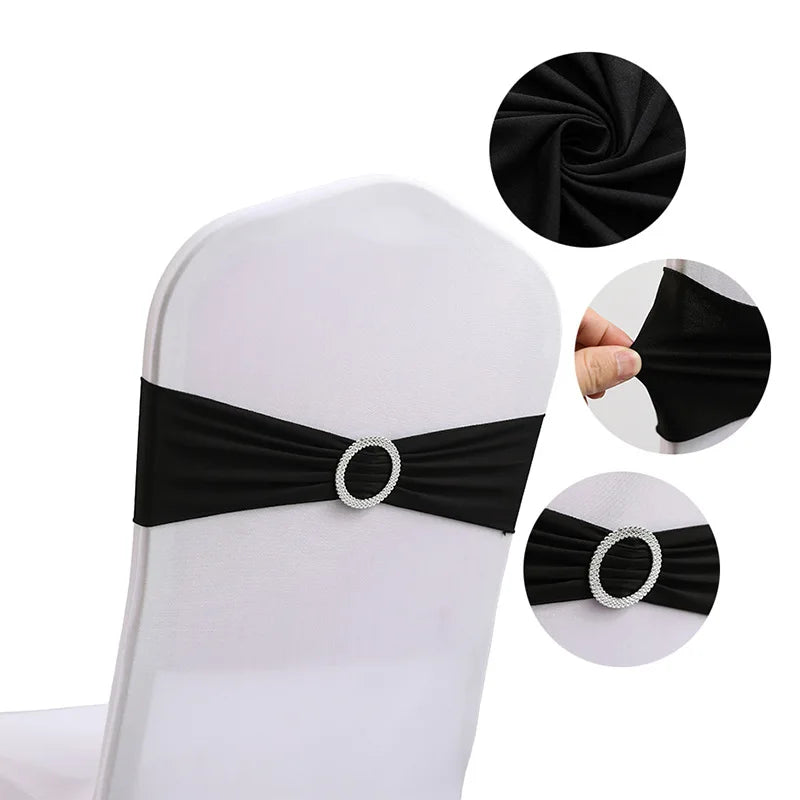 20 Pieces Polyester Spandex Chair Sashes Bands Stretch