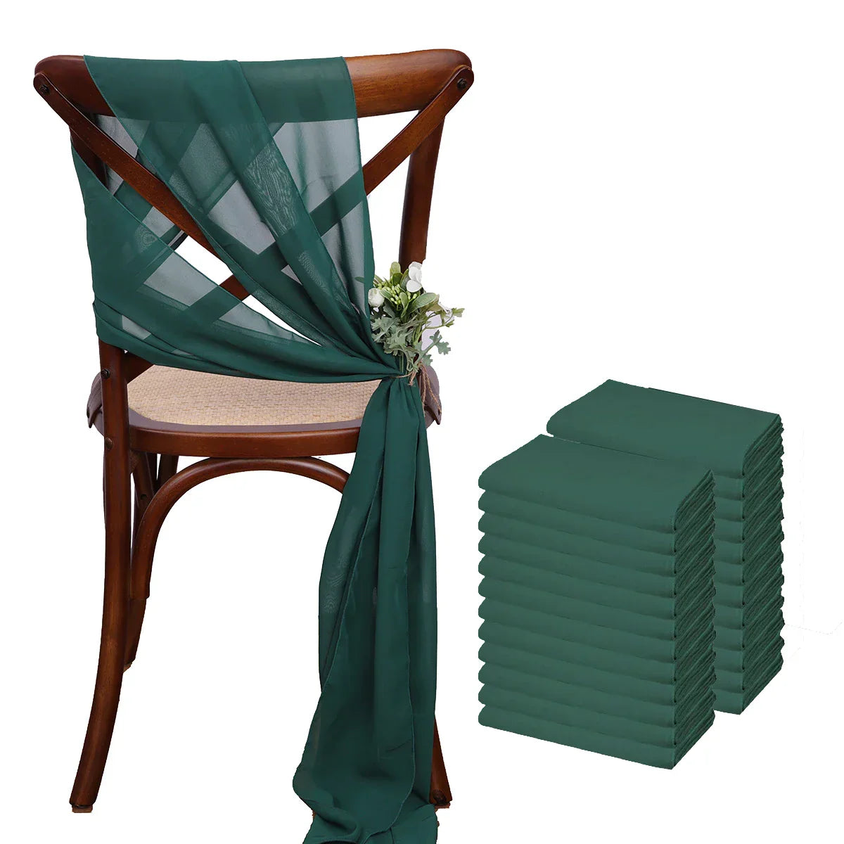 24 Pcs 17x275cm Chiffon Chair Sashes 12 Set