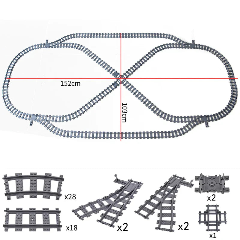 City Trains Train Track Rail Bricks Model Toy