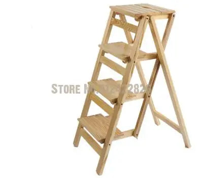 Solid Wood Household Multifunctional Folding Ladder Chair Indoor
