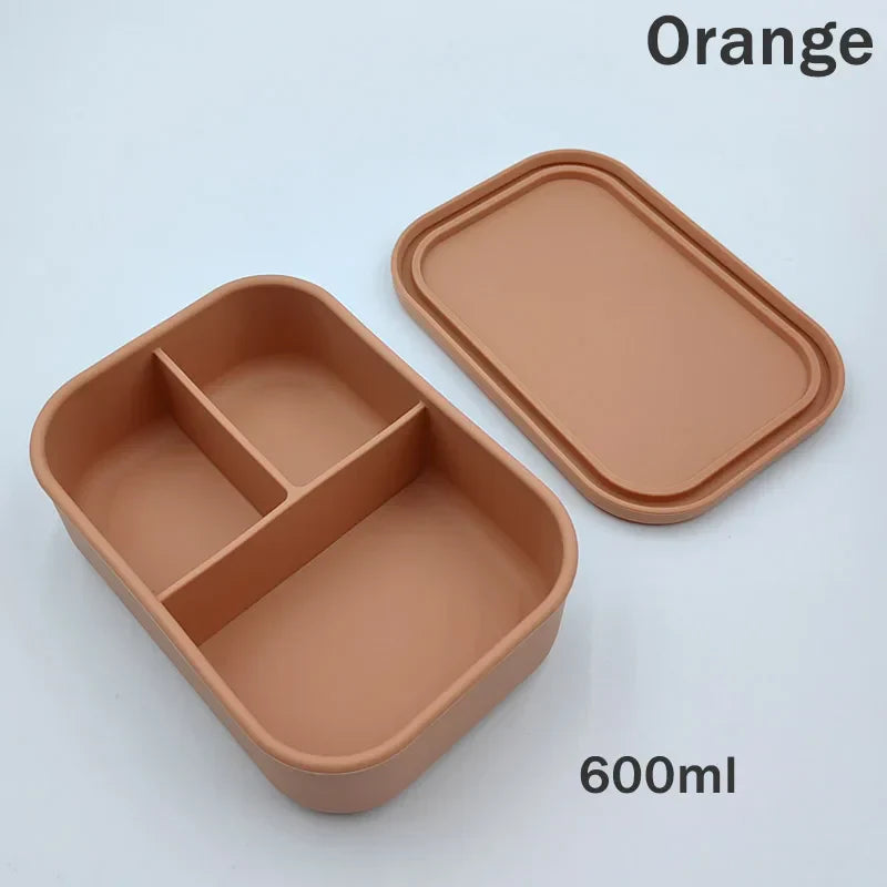 Silicone Bento Lunch Box For Kids 3-compartment Lunch
