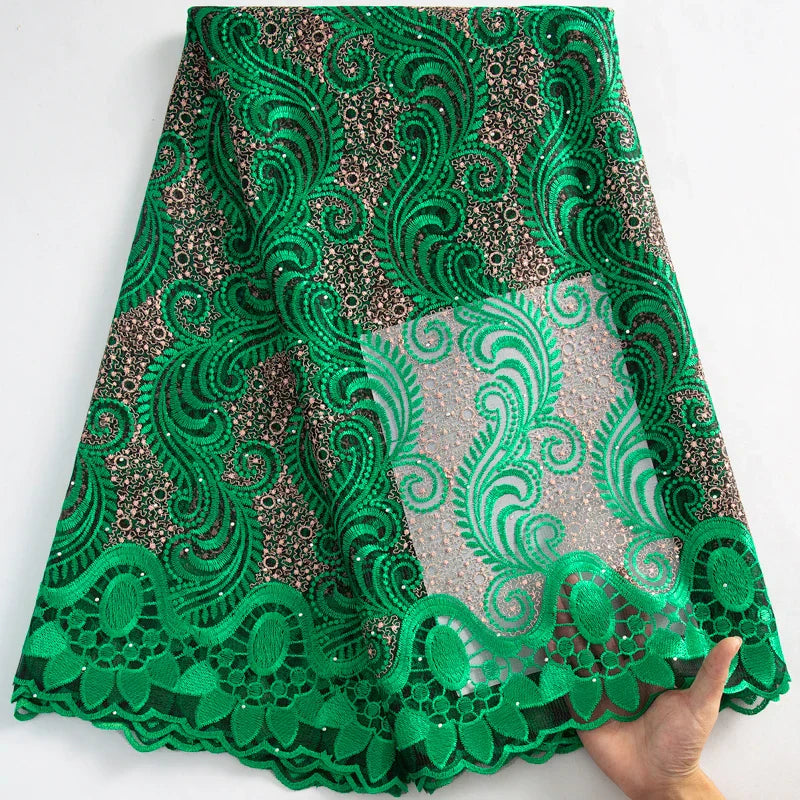 SJD LACE African Lace Fabric with Crystal 2024