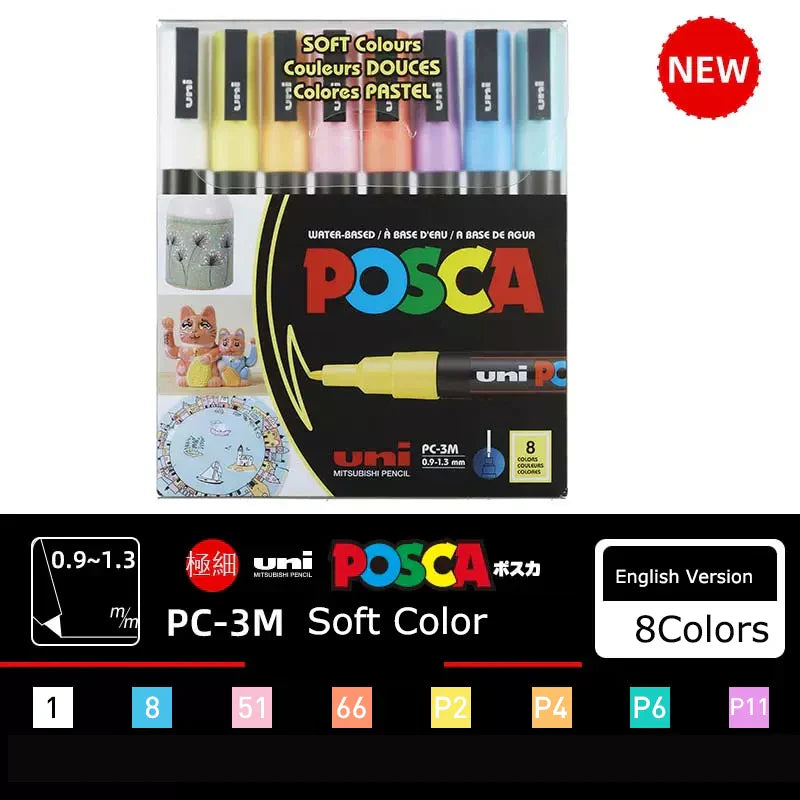 Japan Posca Marker Pen Set Non-Toxic Utilies Escolares