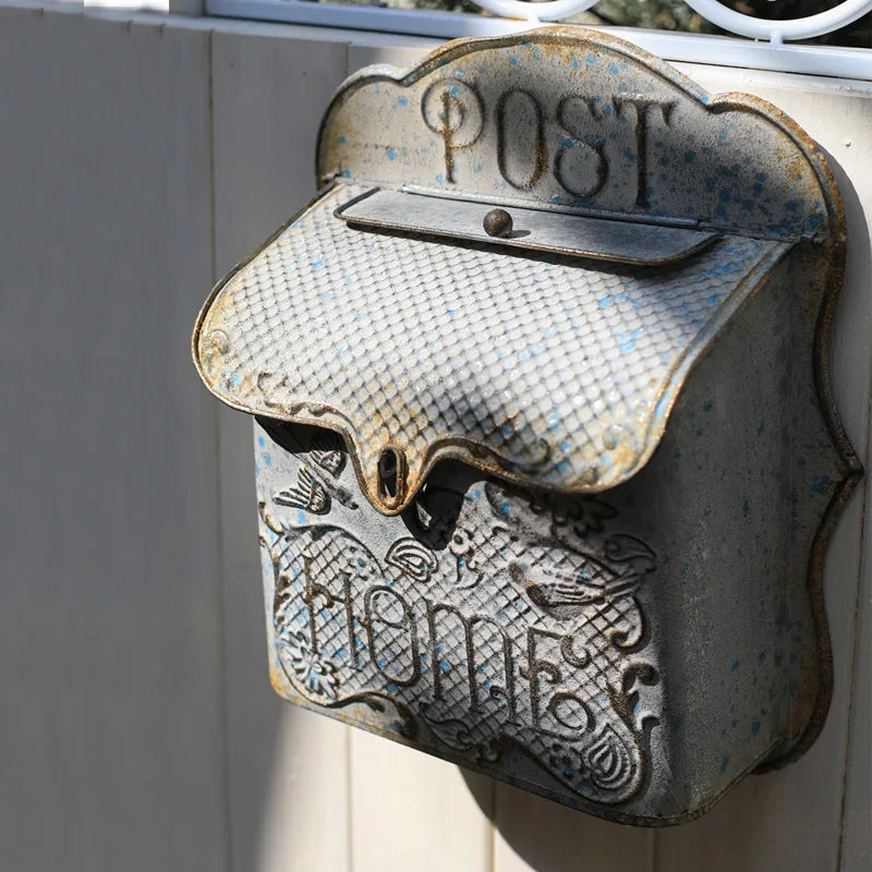 Garden Outdoor Wall Mounted Mailbox Metal Material Retro