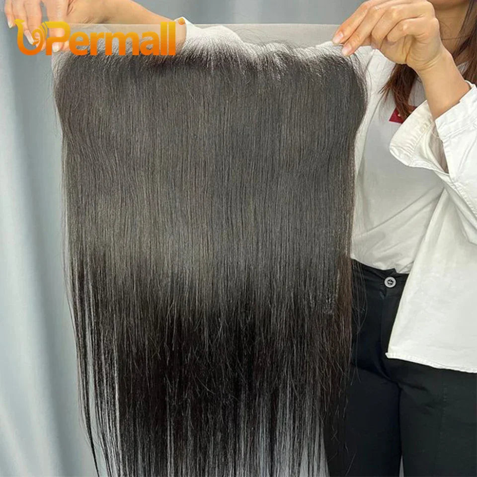 Upermall 13x6 Lace Frontal Straight Pre Plucked Swiss