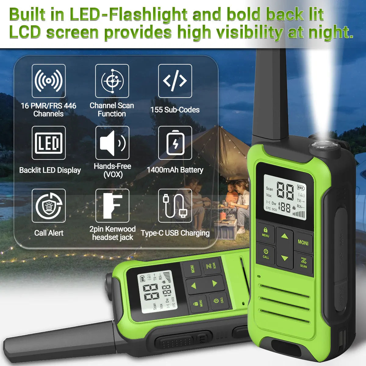 4PCS Baofeng F22 PMR446 /FRS Walkie Talkie Portable