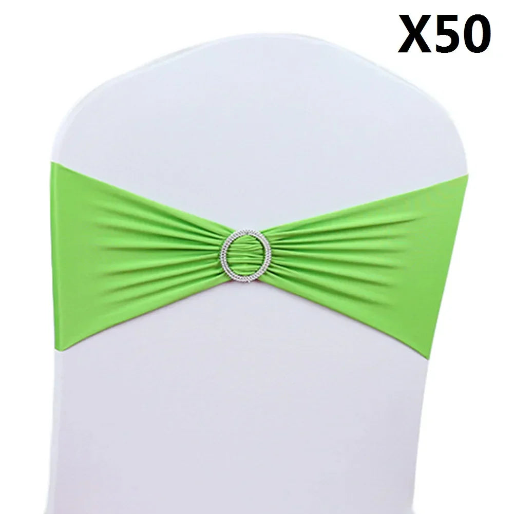 50PCS Wedding Chair Knot Ribbon Decoration Sashes For