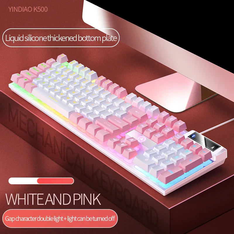 Pink Keyboard and Mouse Set 2 in 1
