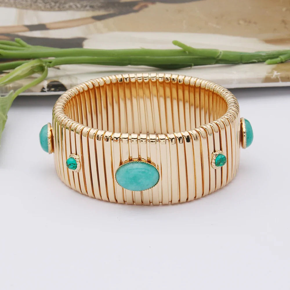 25mm Wide Spring Chain Bracelet For Woman Copper
