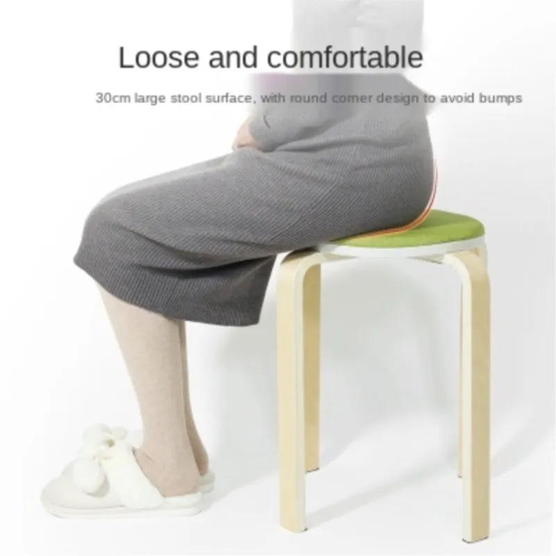 Teak Round Stool Household Bench Stool Solid Wood