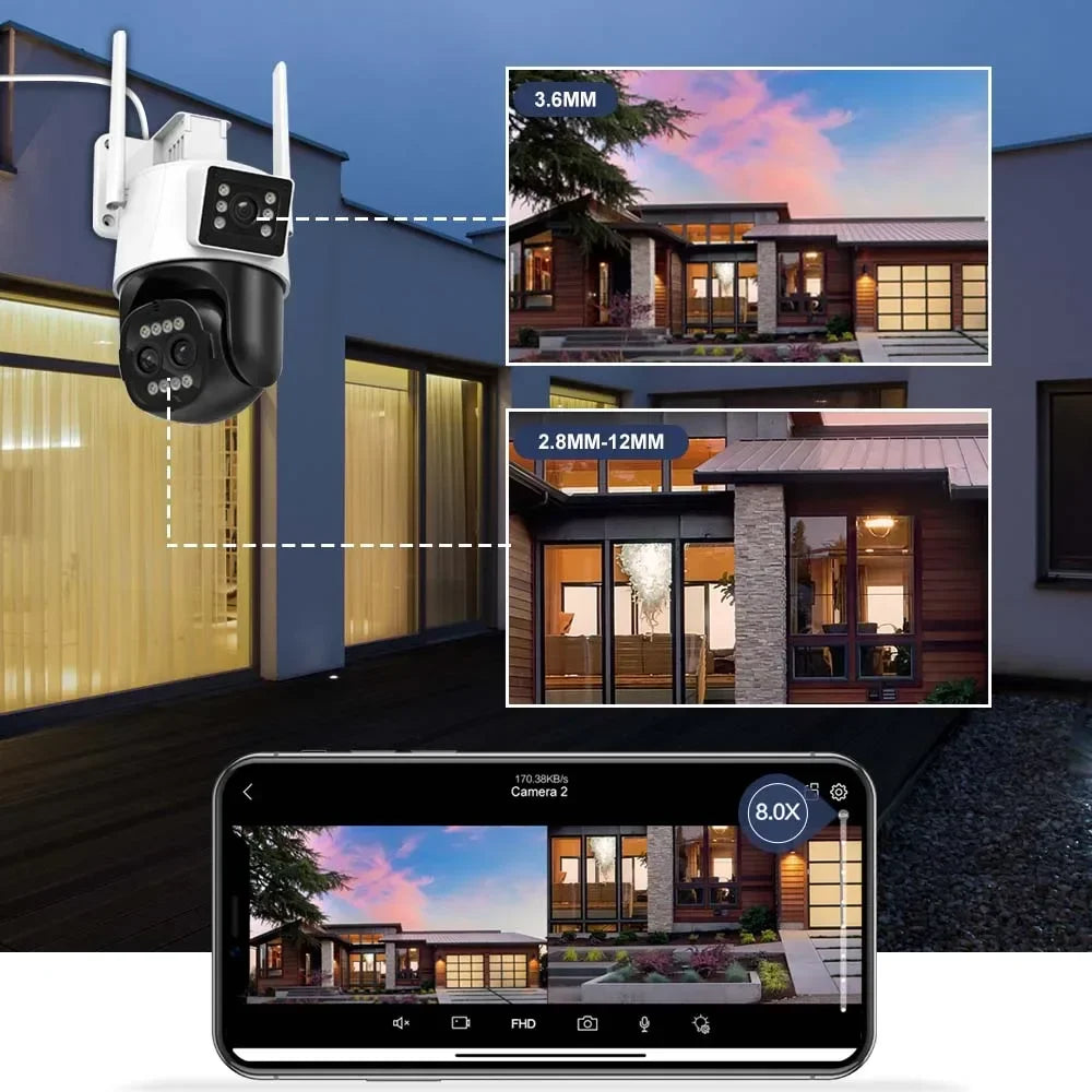 9MP 4K HD WiFi IP Camera Outdoor 8X