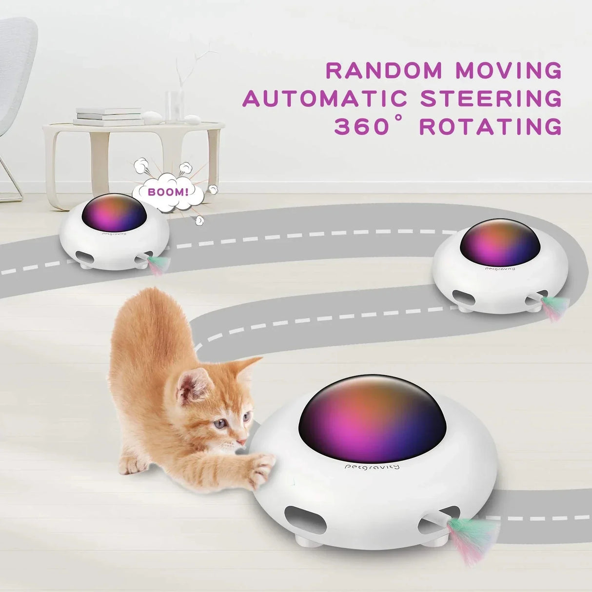 Smart UFO Interactive Cat Toy for Indoor Rotating