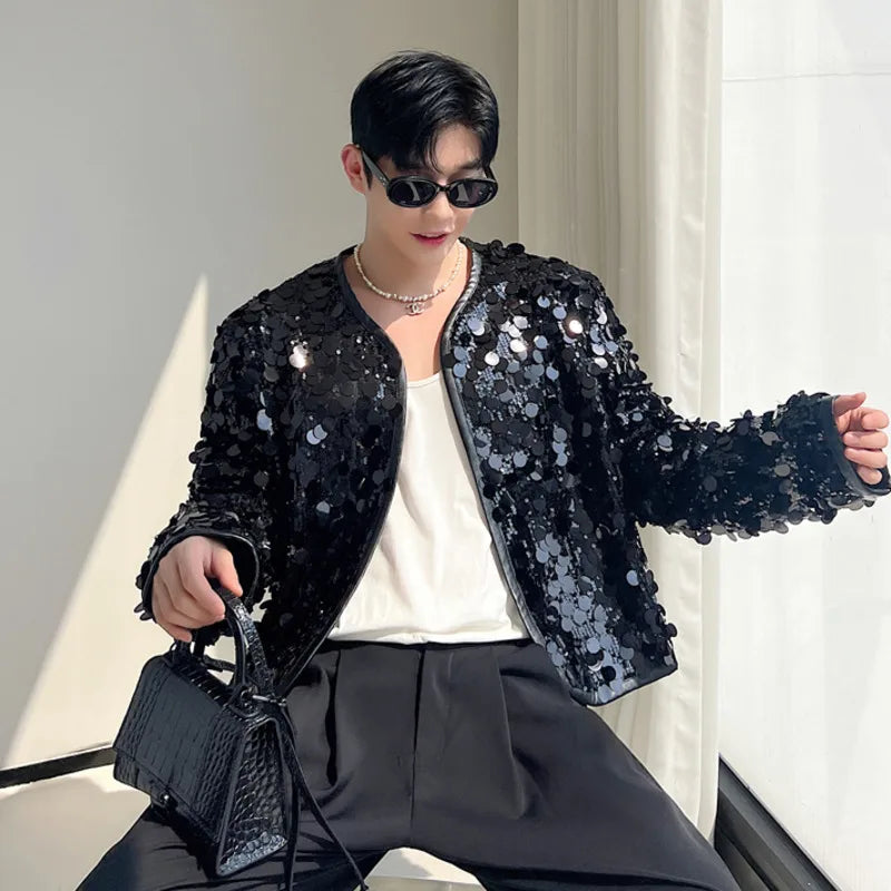 IEFB Sexy Man Jackets Fashion Korean Style Sequin