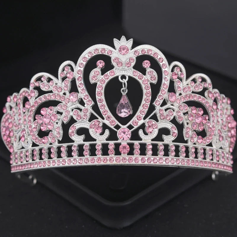 Pink Crystal Tiaras And Crowns Rhinestone Prom Diadem