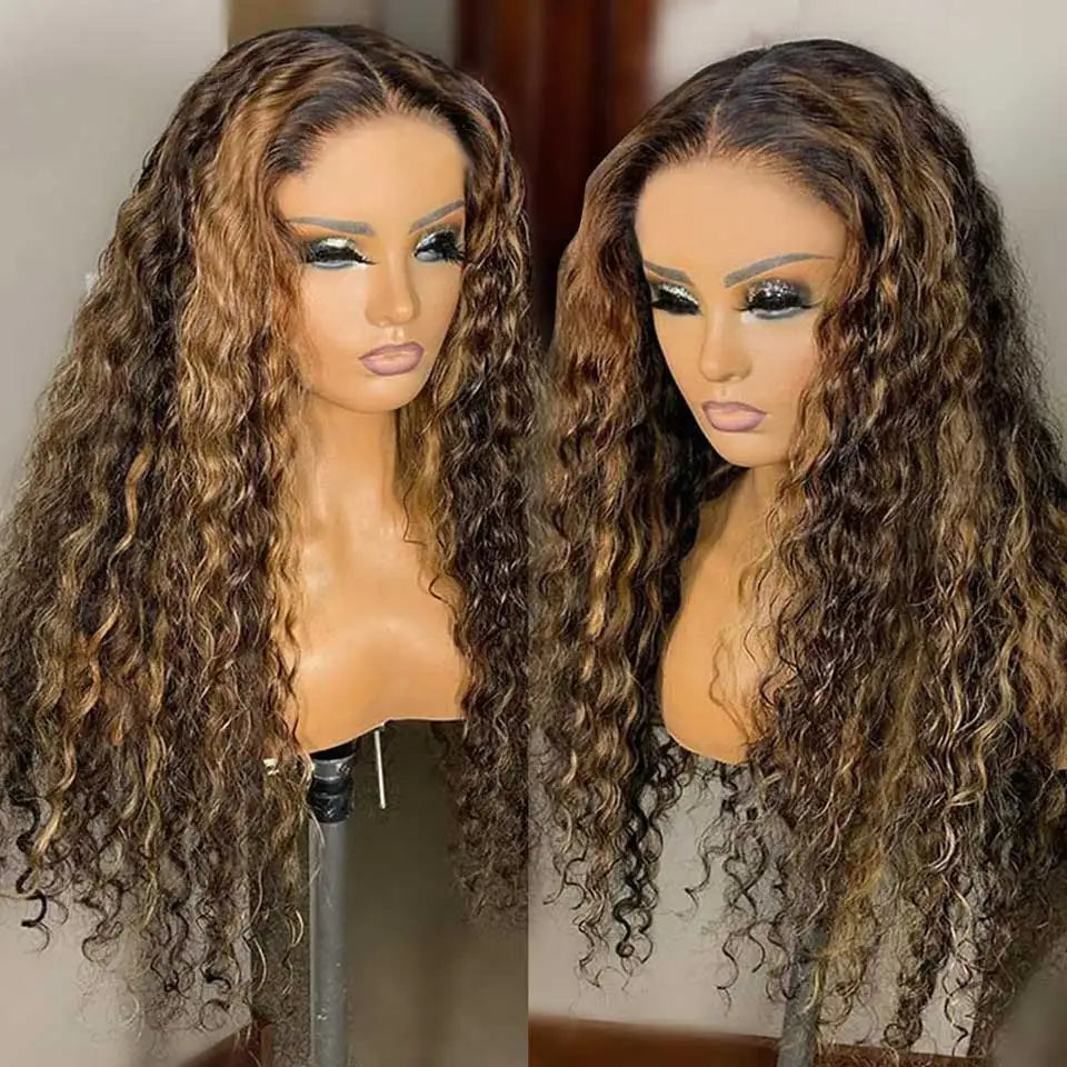 13x4 Highlight Ombre Curly Lace Front Human Hair