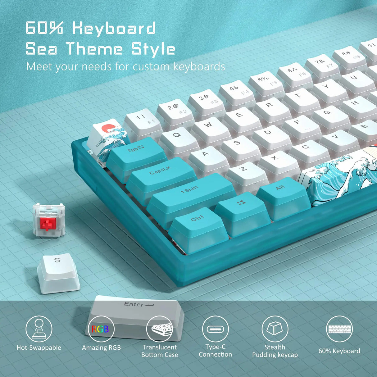 Womier WK61 Mechanical Keyboard RGB Wired Gaming Keyboard