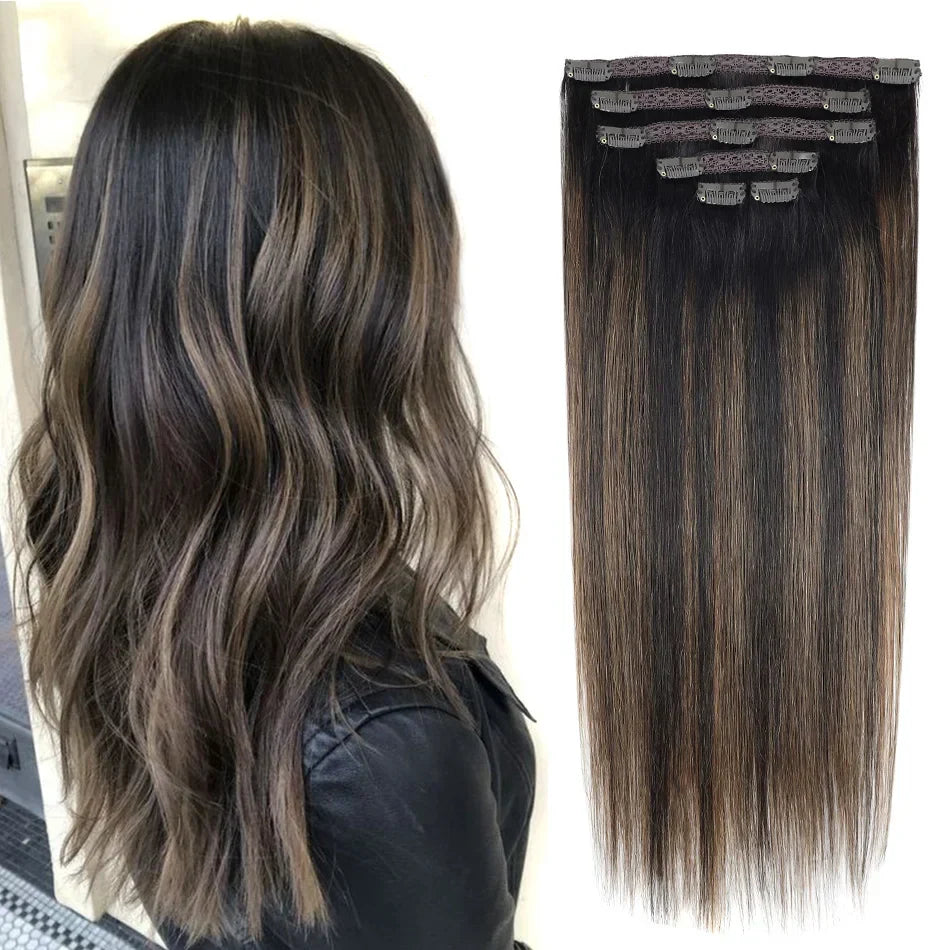 BHF Clip in Hair Extensions Human Hair Straight