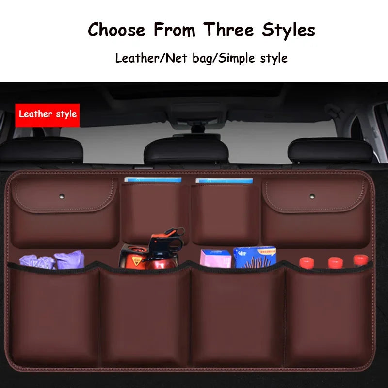 PU Leather Car Rear Seat Back Storage Bag