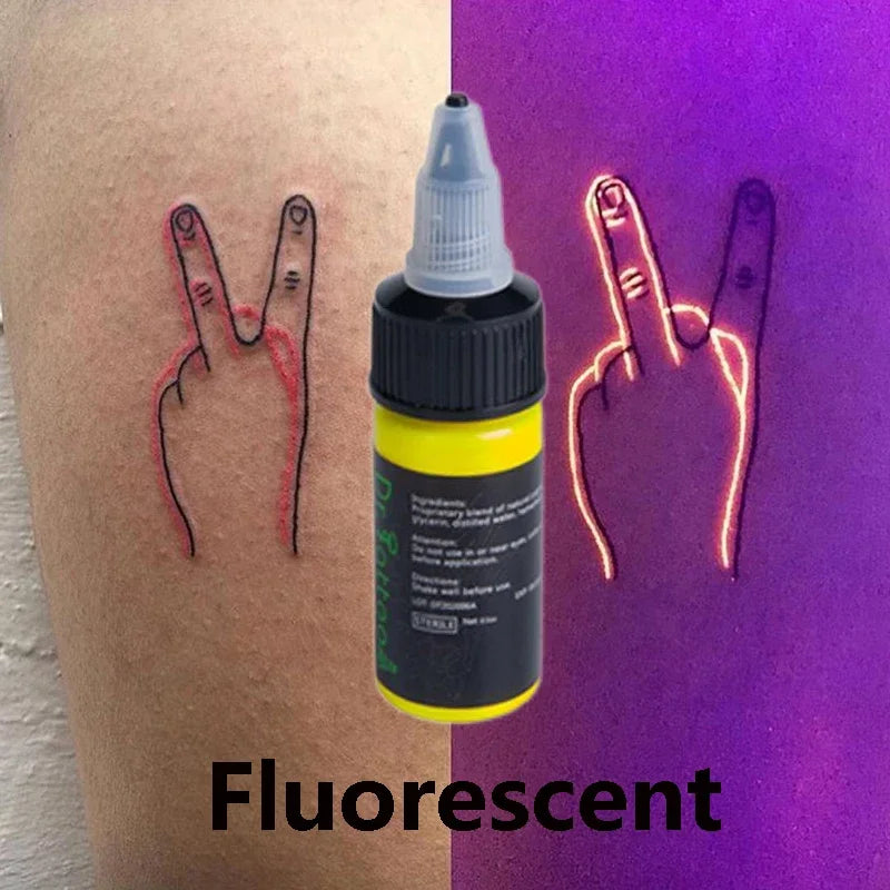 UV Tattoo Inks Pigment 8 Colors Professional Semi-Permanent