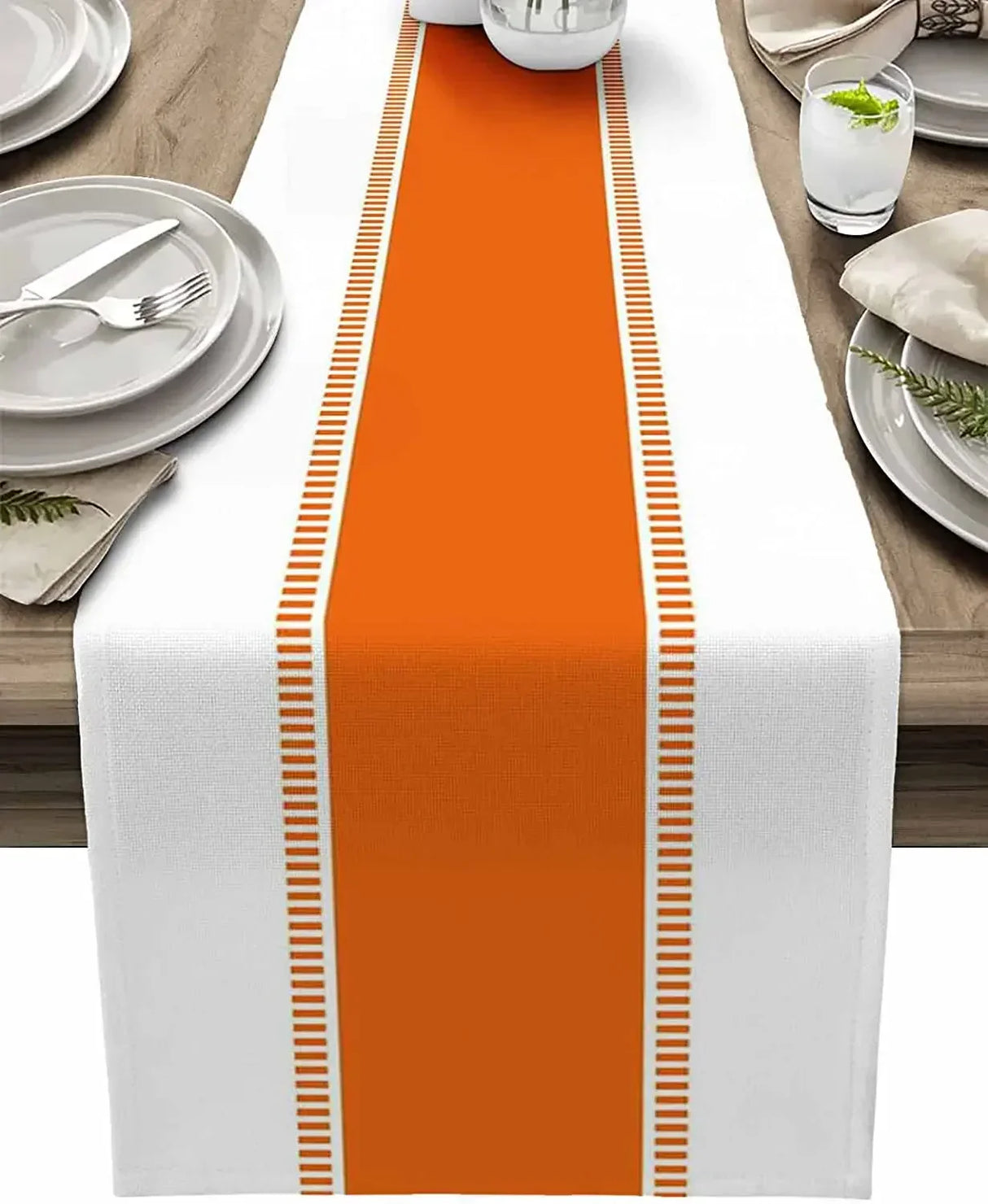 Navy Blue Stripes Linen Table Runners Dresser Scarves