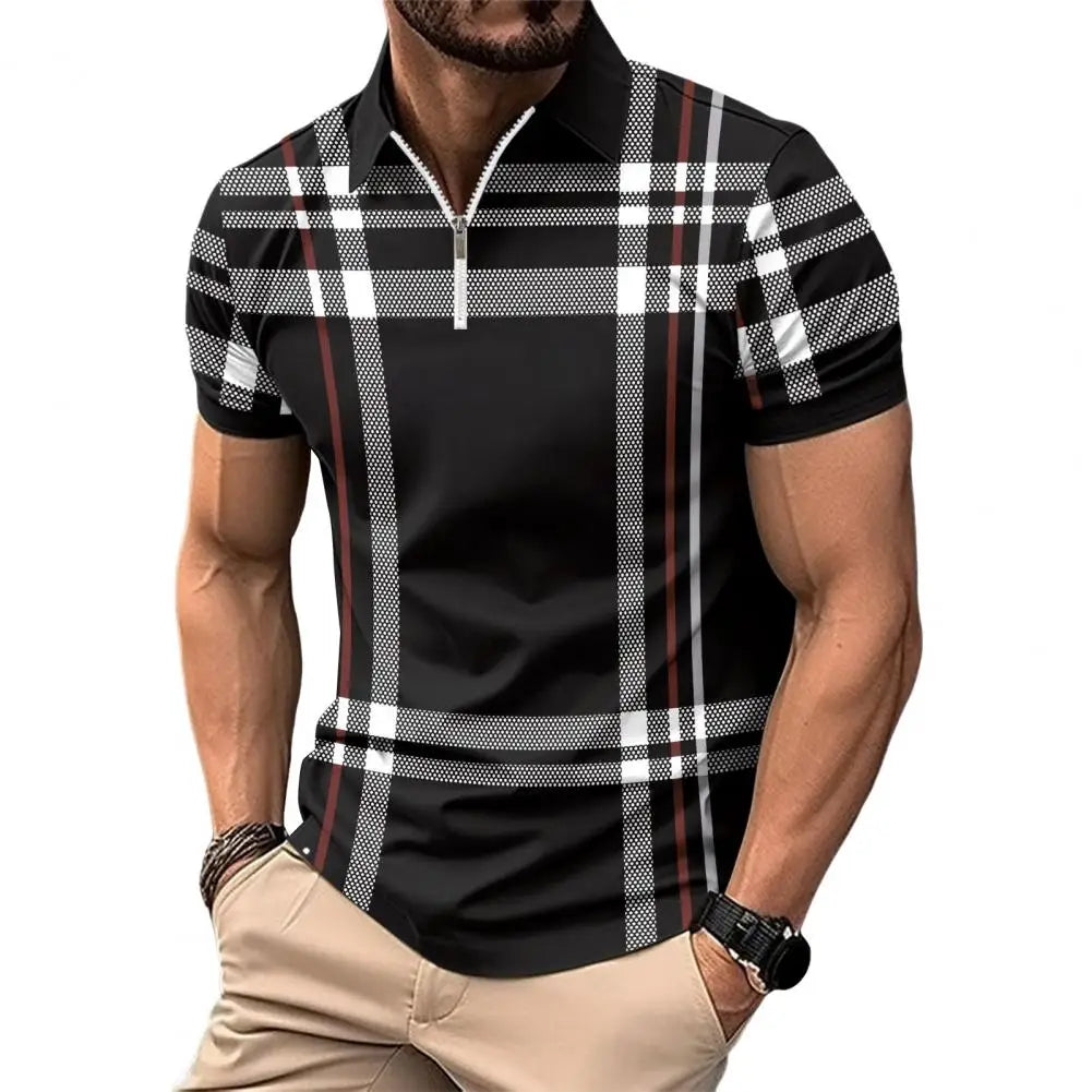 Men Business Shirt Stylish Men's Plaid Striped Shirt