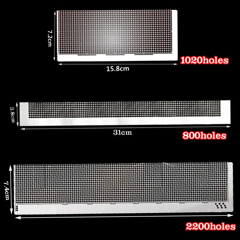 800/1020/2200holes Stainless Steel Ruler For Diamond Painting Embroidery