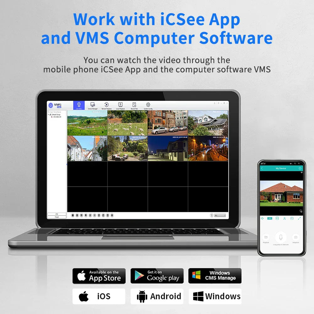Hiseeu 4K 8MP Dual Lens PTZ Wifi IP