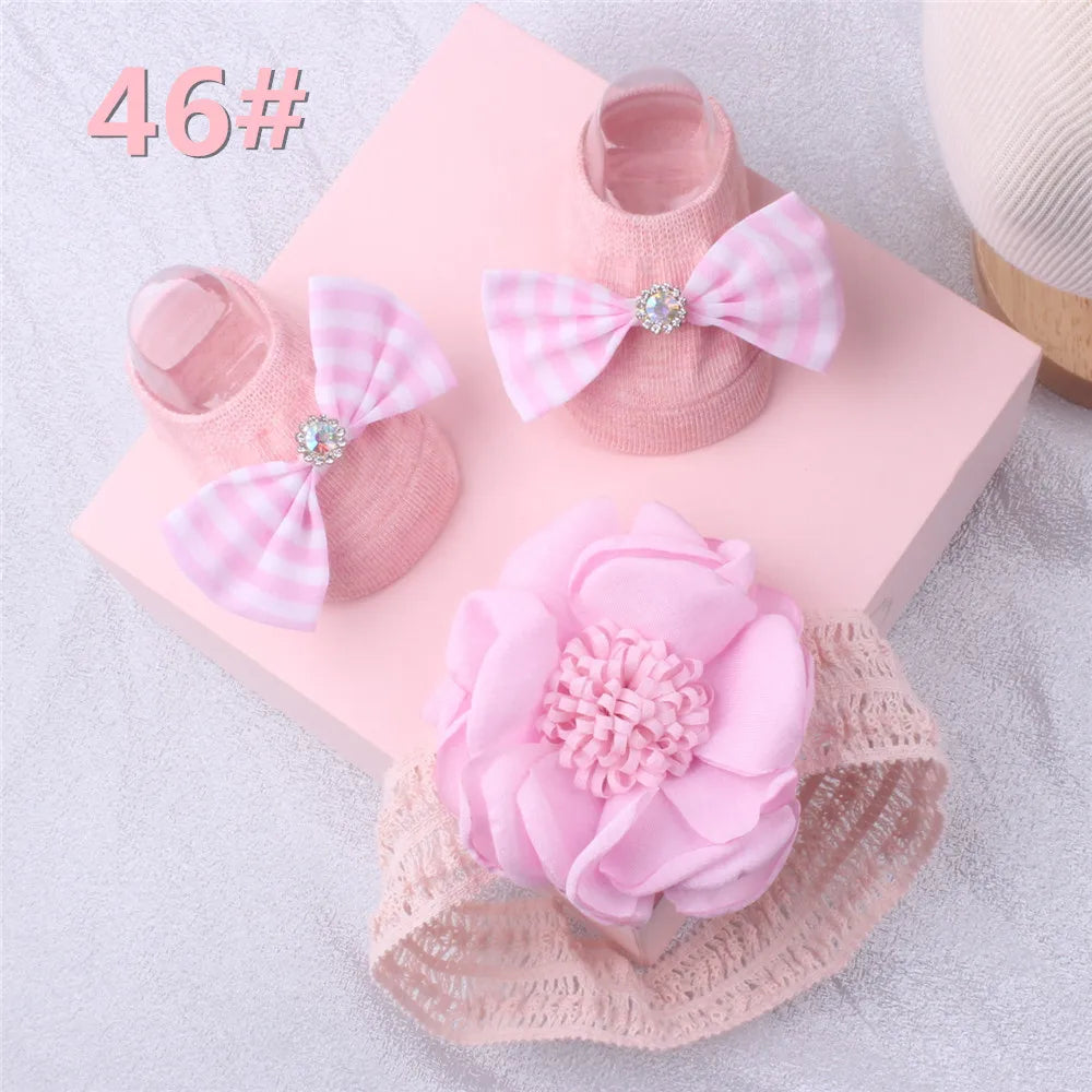 1 Set Cute Gift Bow Flowers Baby Girls