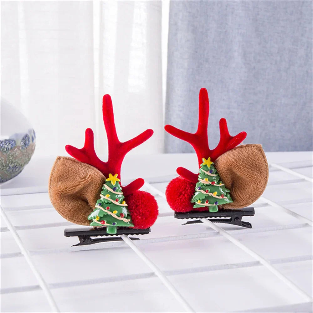 2pcs Pack Cute Reindeer Ears Hair Clip Classic