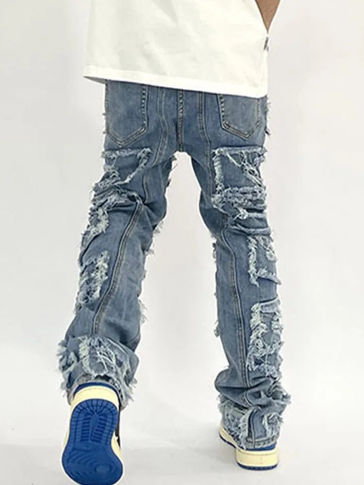 Ripped Retro Hole Distressed Jeans For Men Casual