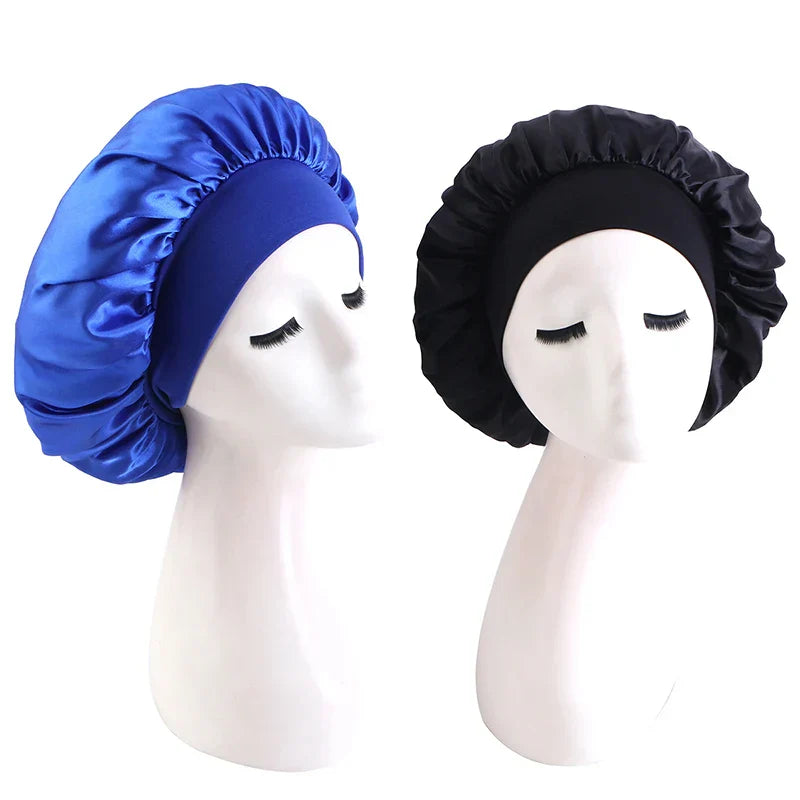 New 2 Pieces Silky Sleep Cap Women's Satin