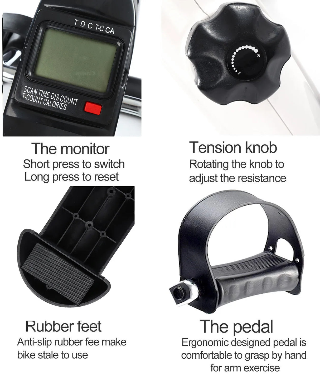 LCD Display Mini Pedal Exercise Bike Trainer Indoor