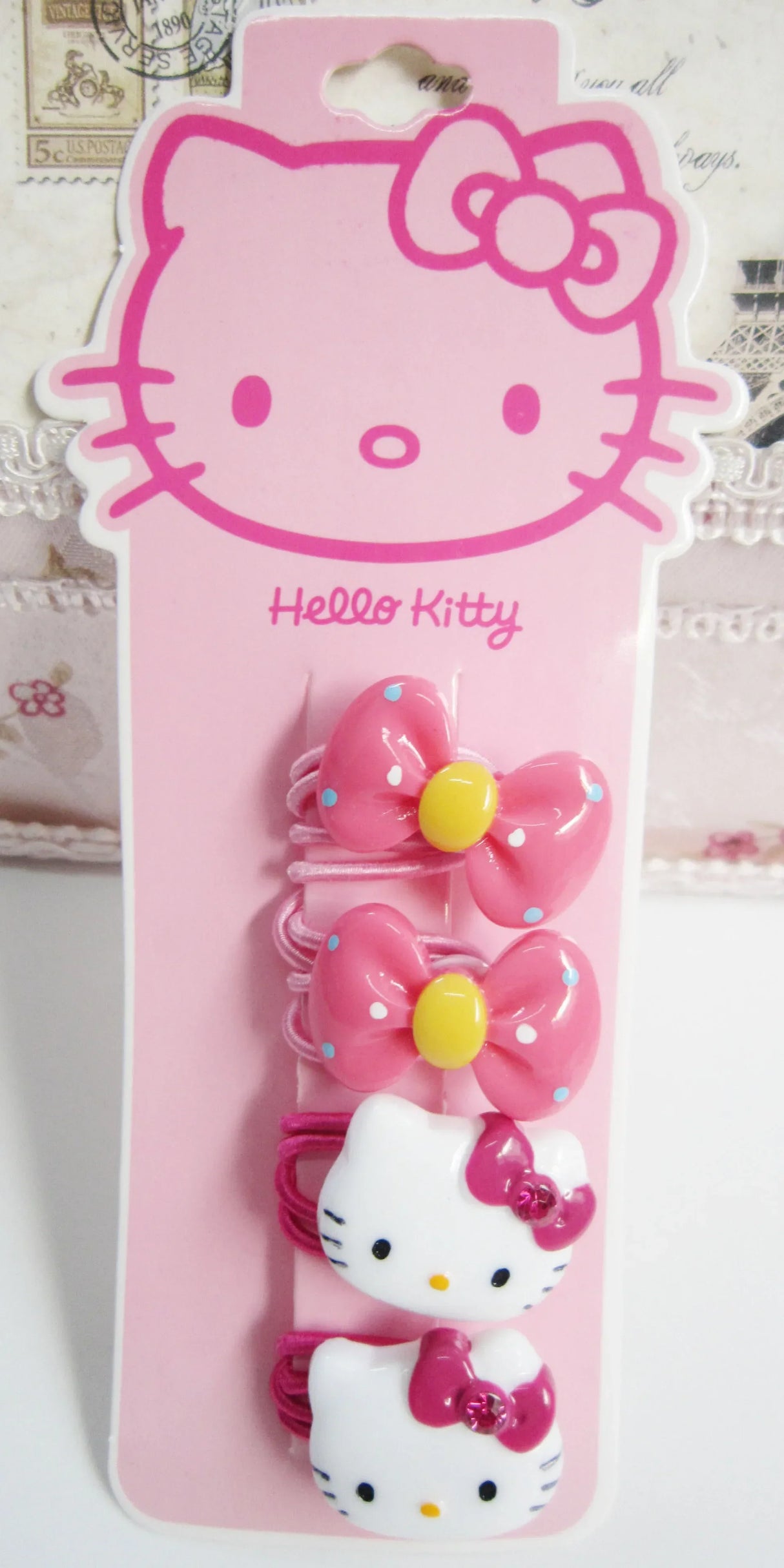 4pcs Sanrio Hello Kitty Children's Hairpin Hair Rope