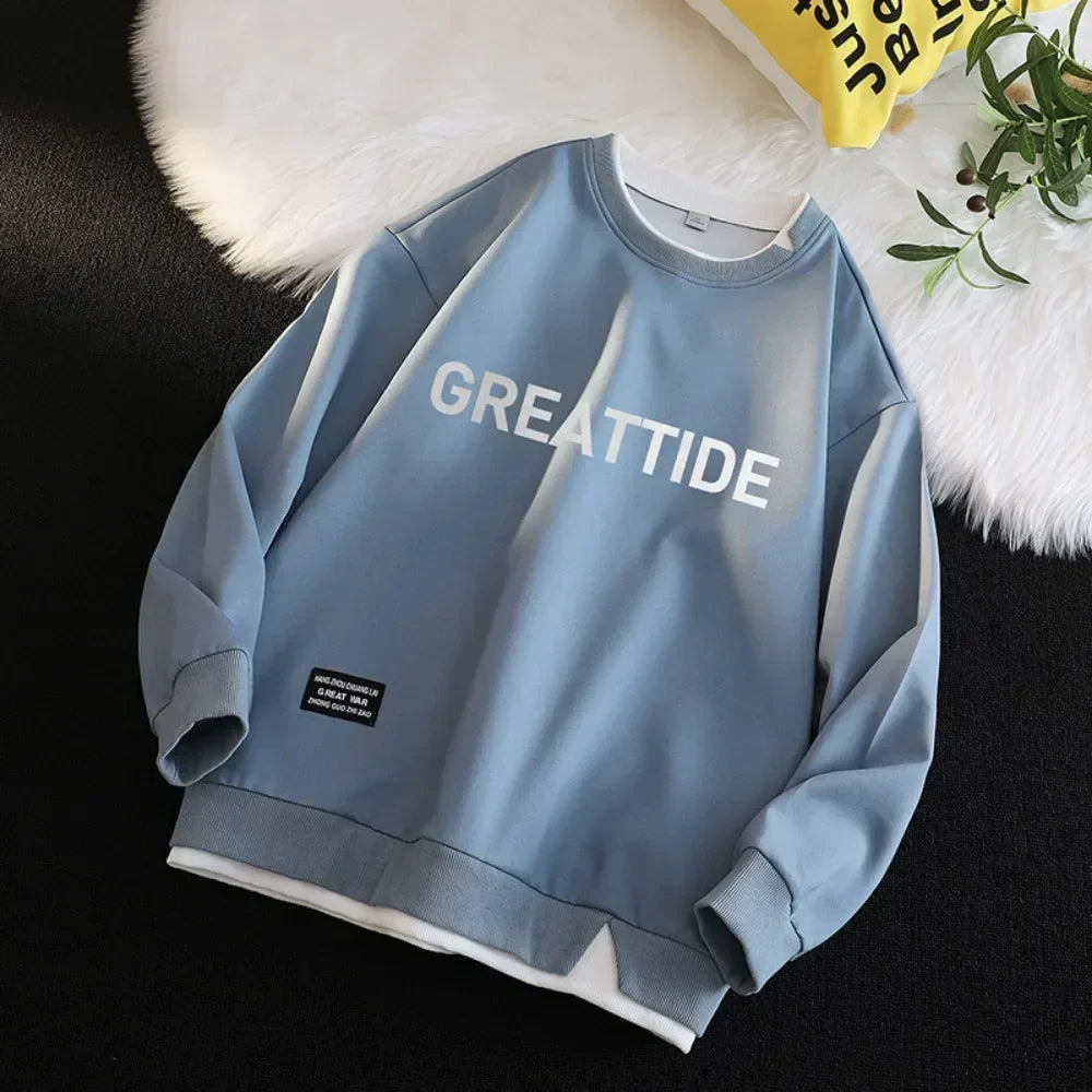 Sweatshirts for Men Round Neck Hip Hop Streetwear