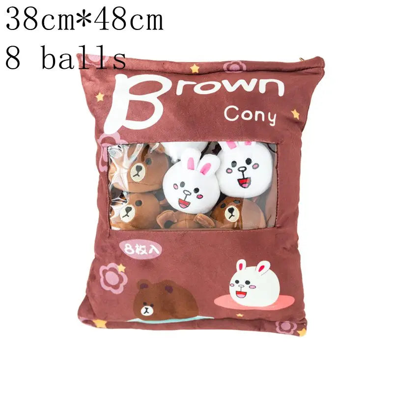 New Kawaii Animal Balls Pudding Candy Bag Pillow