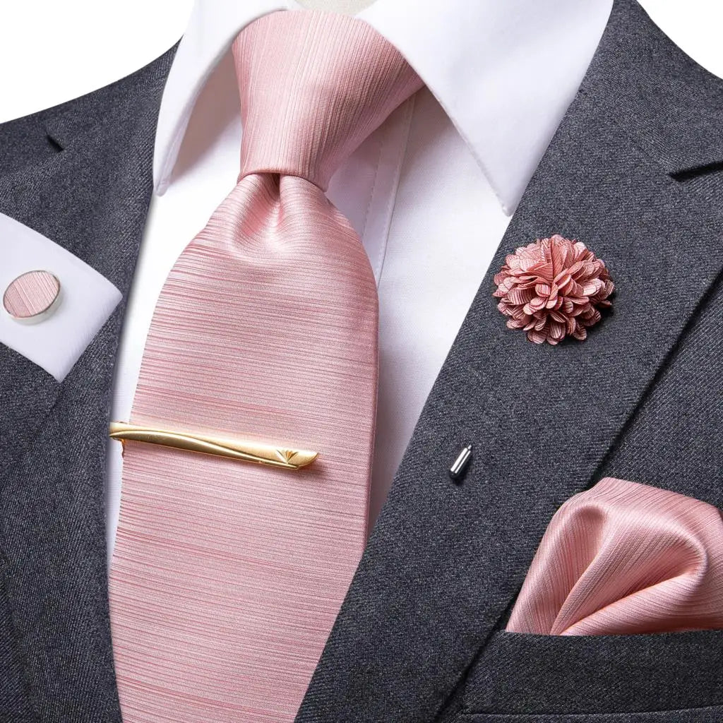 HiTie Yellow Blue Solid Business Tie For Men
