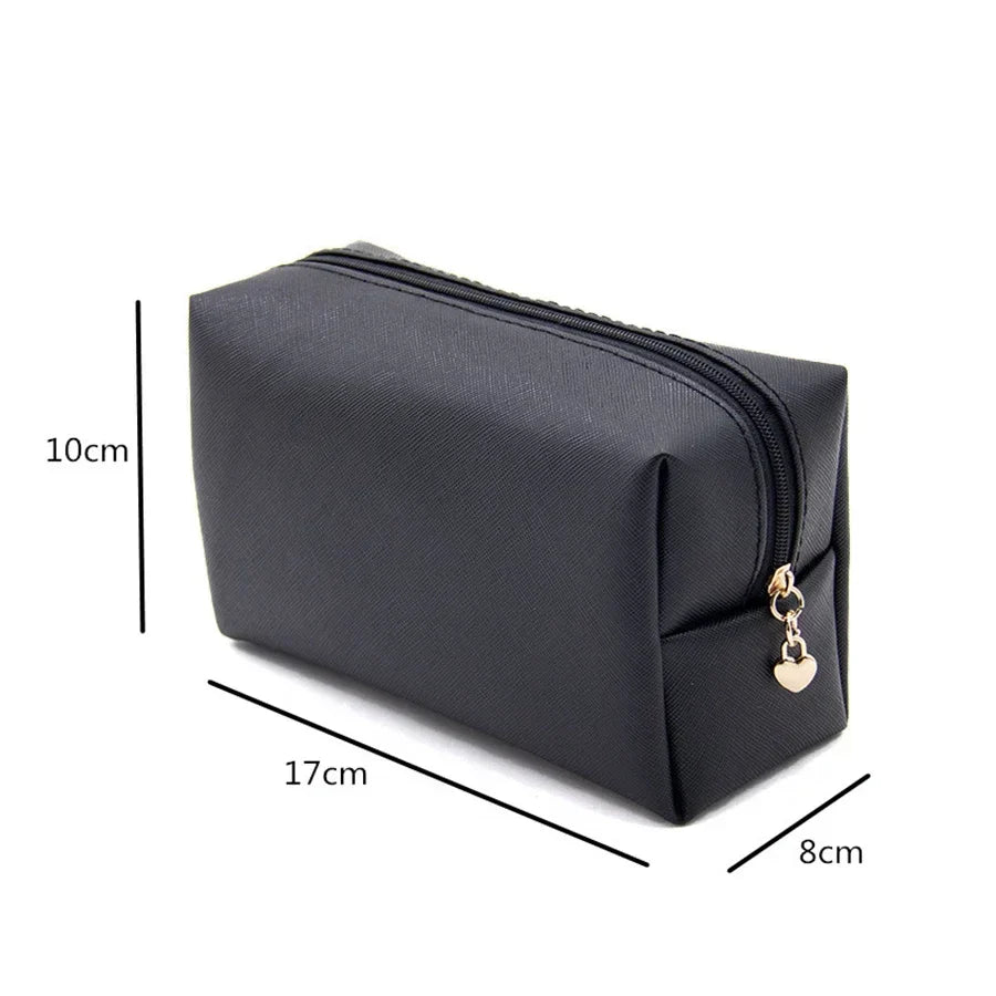 Personalized Embroidery Small Makeup Bag PU Leather Travel