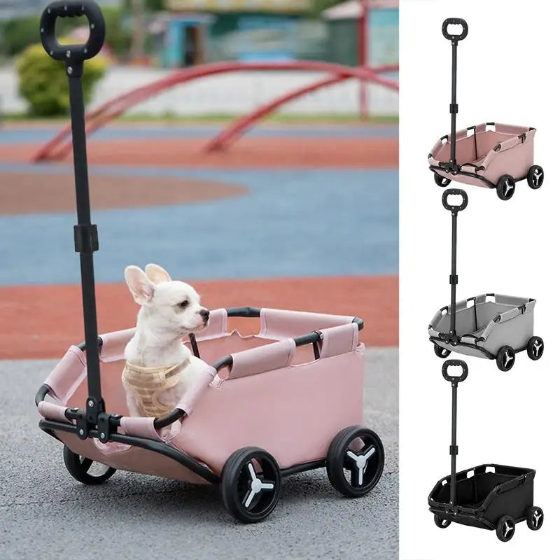 Small Pet Stroller Foldable Multifunctional Rolling Cat Carrier