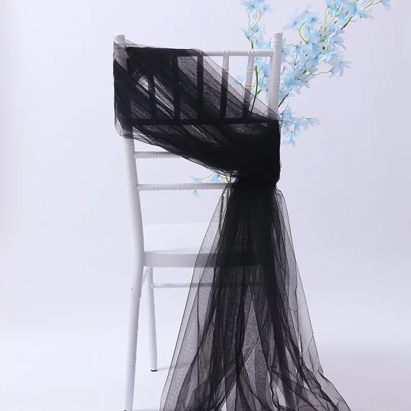20pc/lot Tulle Sheer Organza Sashes For Wedding Banquet