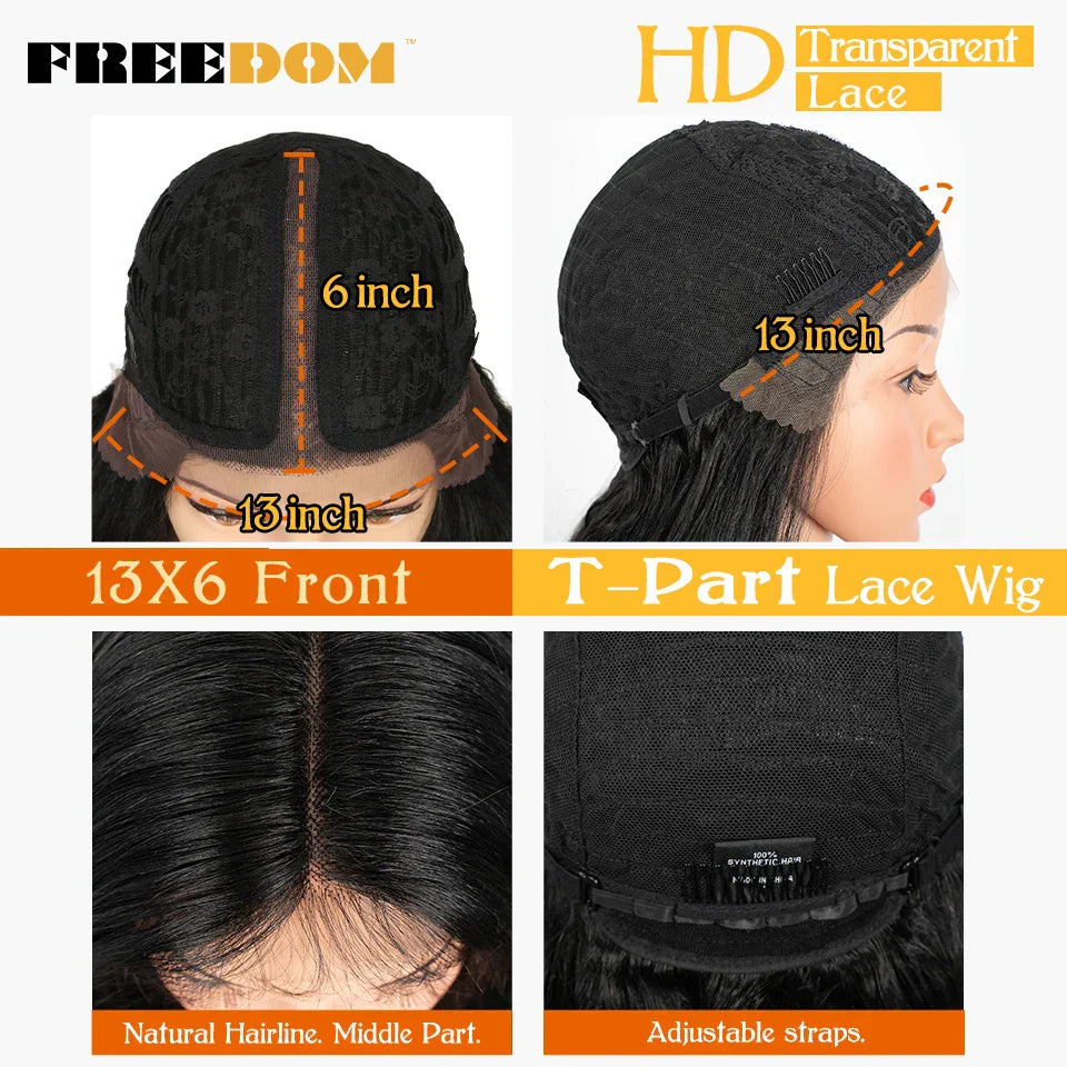 FREEDOM Synthetic Lace Front Wigs For Women Super