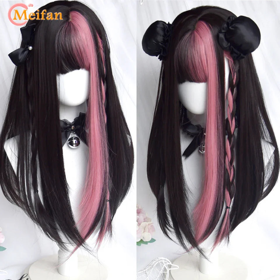 MEIFAN Long Lolita Ombre Harajuku Wig With Bang