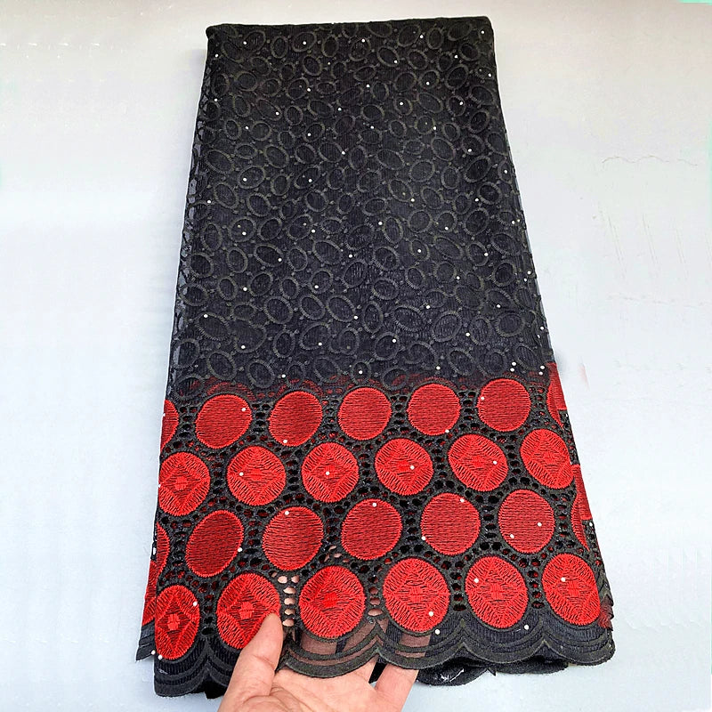 5 Yard French Nigerian Organza With Gold Thread