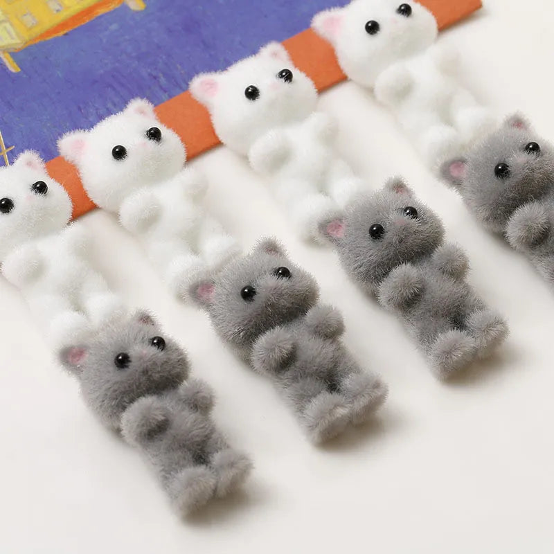 Min order 30pcslot flocking animals cartoon cats shape