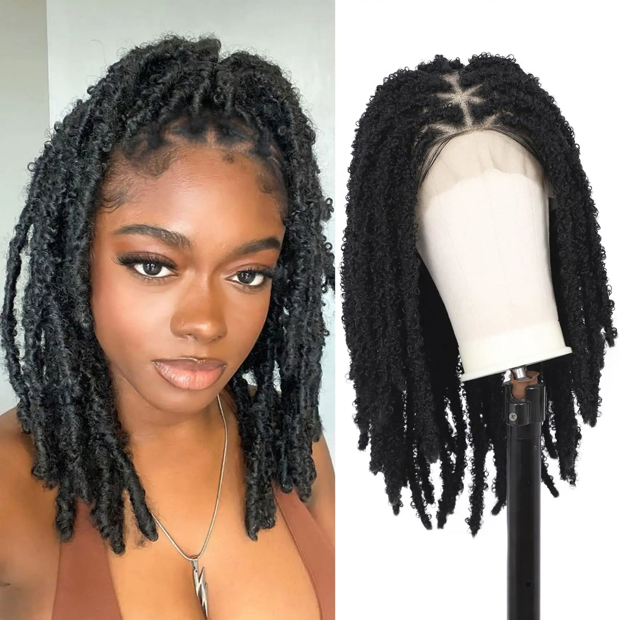 Kalyss 20" Triangle Knotless Butterfly Locs Braided Wigs
