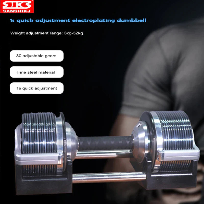 Precision Steel Plated Dumbbell Set, Fast Weight, Adjustable,