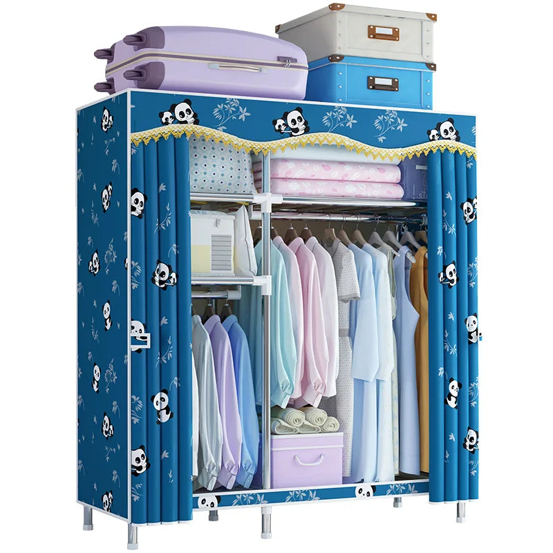 123x45x170cm Bedroom Portable Foldable Cloth Wardrobe Organizer Clothes