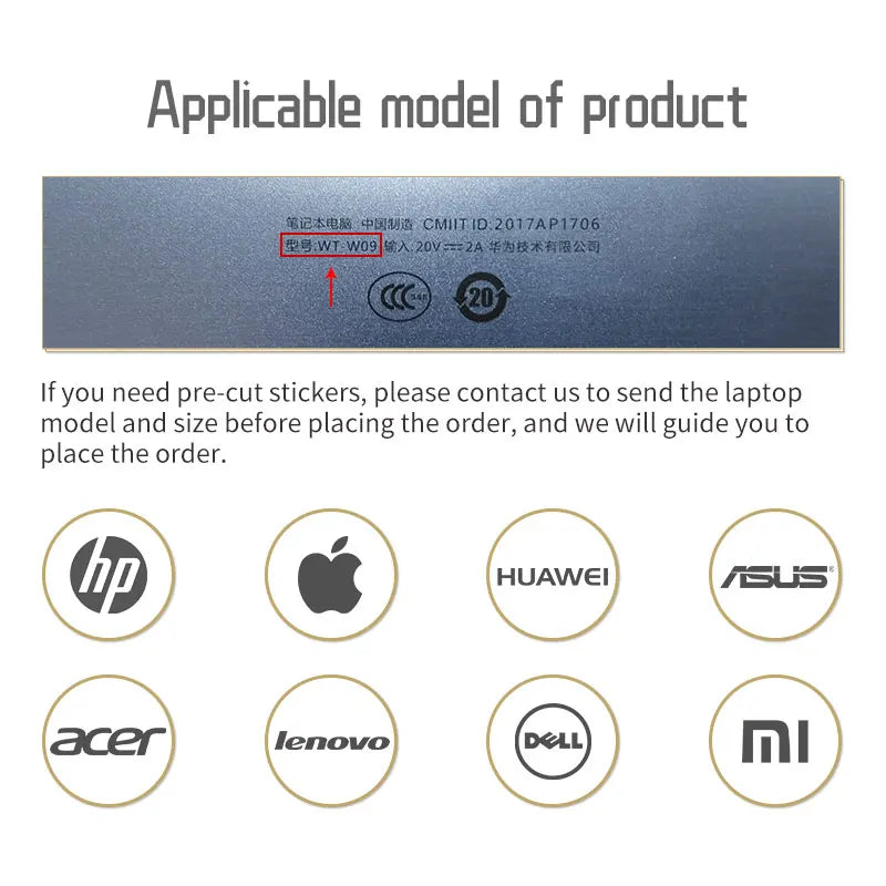 DIY Marble Cover Laptop Skin Sticker Vinyl 13.3"14"15.6"17.3"