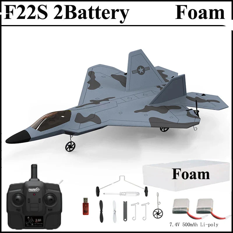 New F22S 2.4G 4CH 3D6G RC Airplane Raptor