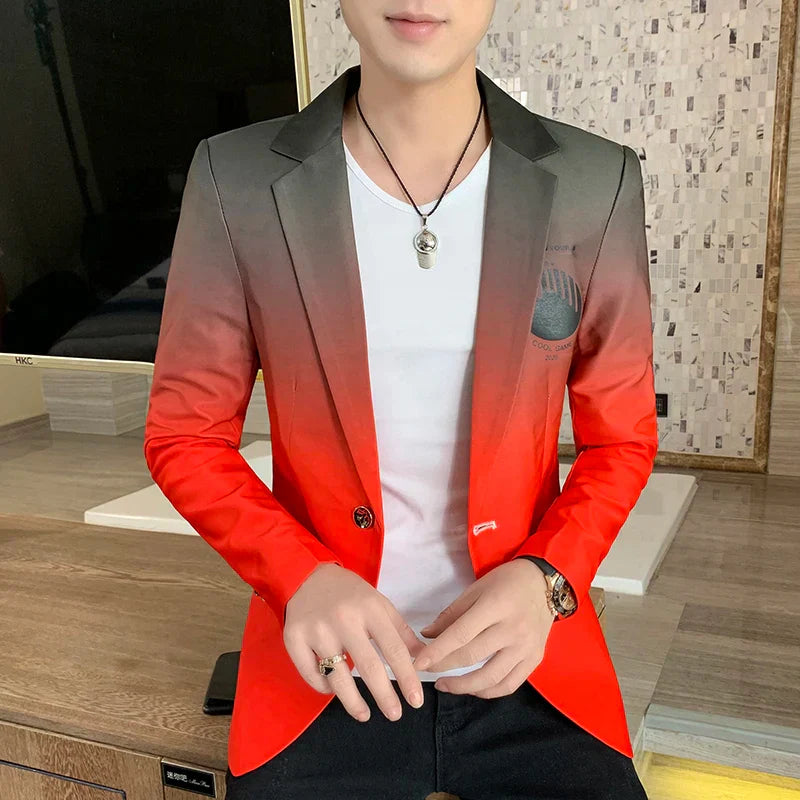 Blazer Fot Men 2024 Spring New Male Gradient